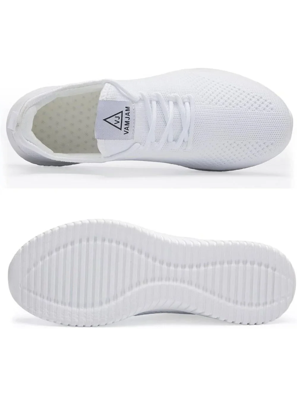 Men's White Running Shoes Ultra Lightweight Breathable Walking Shoes Non Slip